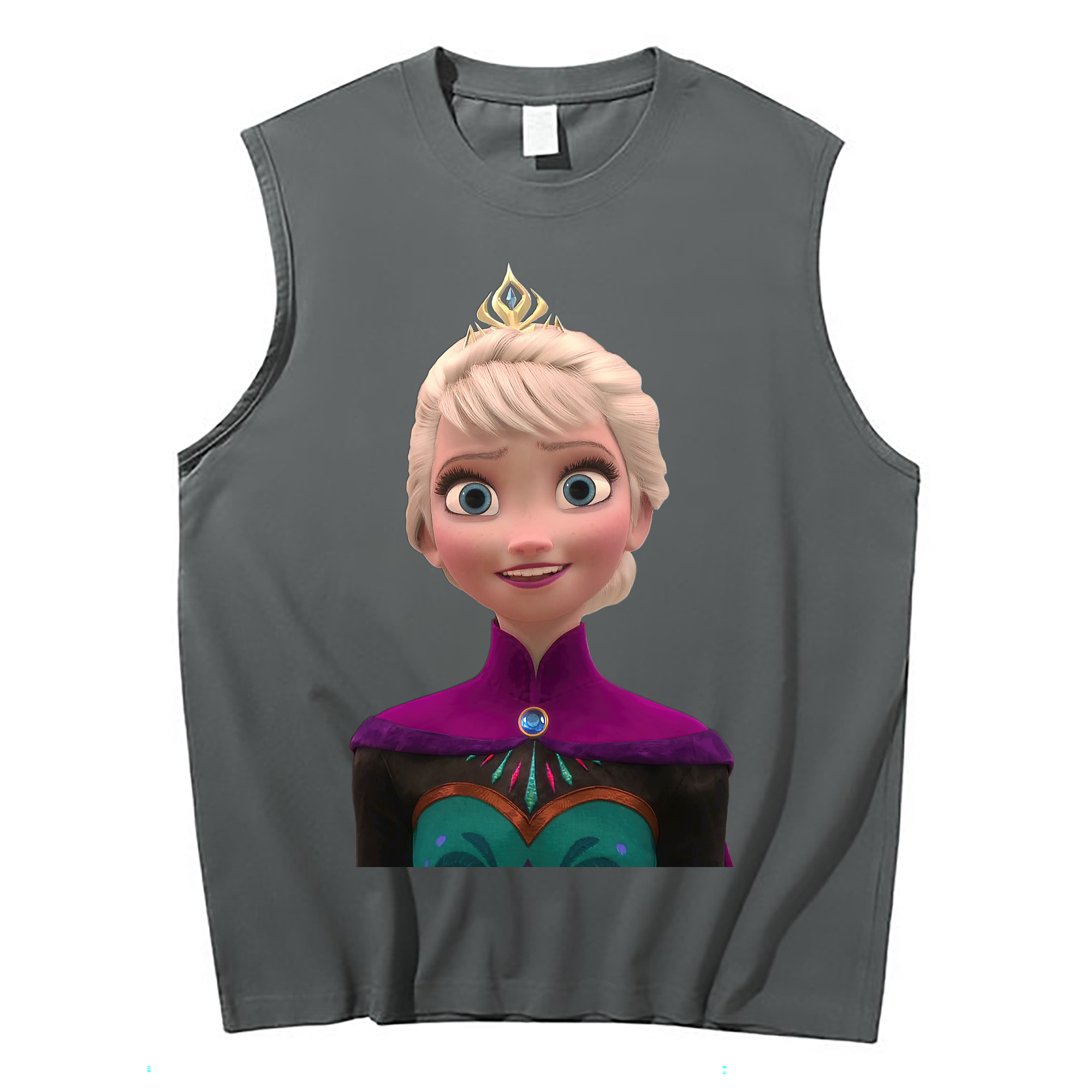 （画像用） アナと雪の女王 アンナ エルサ Frozen Anna Elsa コットン100％タンクトップ（フロントプリント）